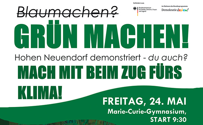 Flyer zur Veranstaltung "Grün machen!" am 24. Mai 2019