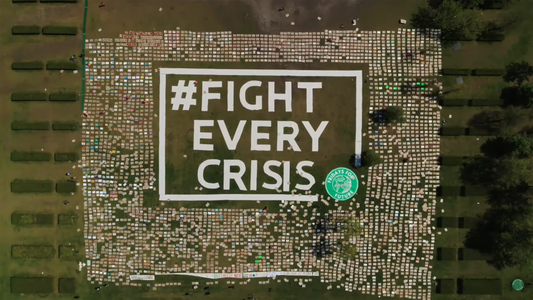Luftaufnahme #fighteverycrisis im Rahmen von Friday for Futures