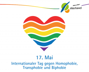 Motiv zeigt Herz in Regenbogenfarben - 17. Mai Internationaler Tag gegen Homophobie, Transphobie und Biphobie