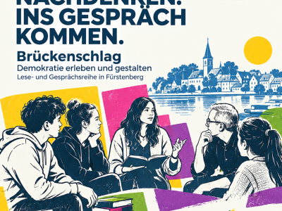 Illustration zur Lese- und Gesprächsreihe „Brückenschlag“ in Fürstenberg.